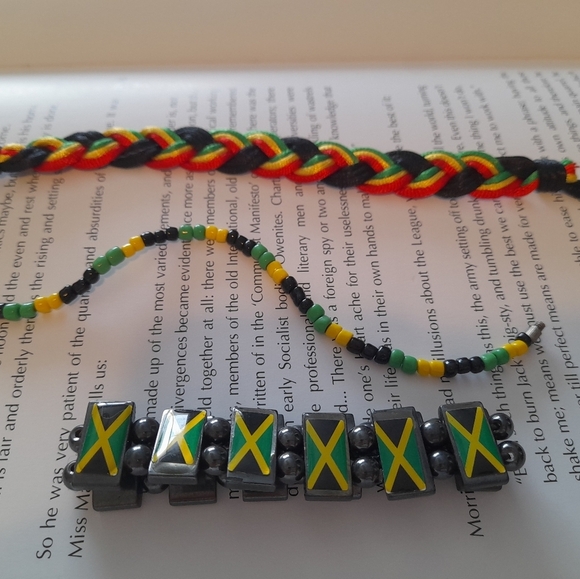 Set Of 3 Jamaica Rasta Bracelets - Picture 2 of 2